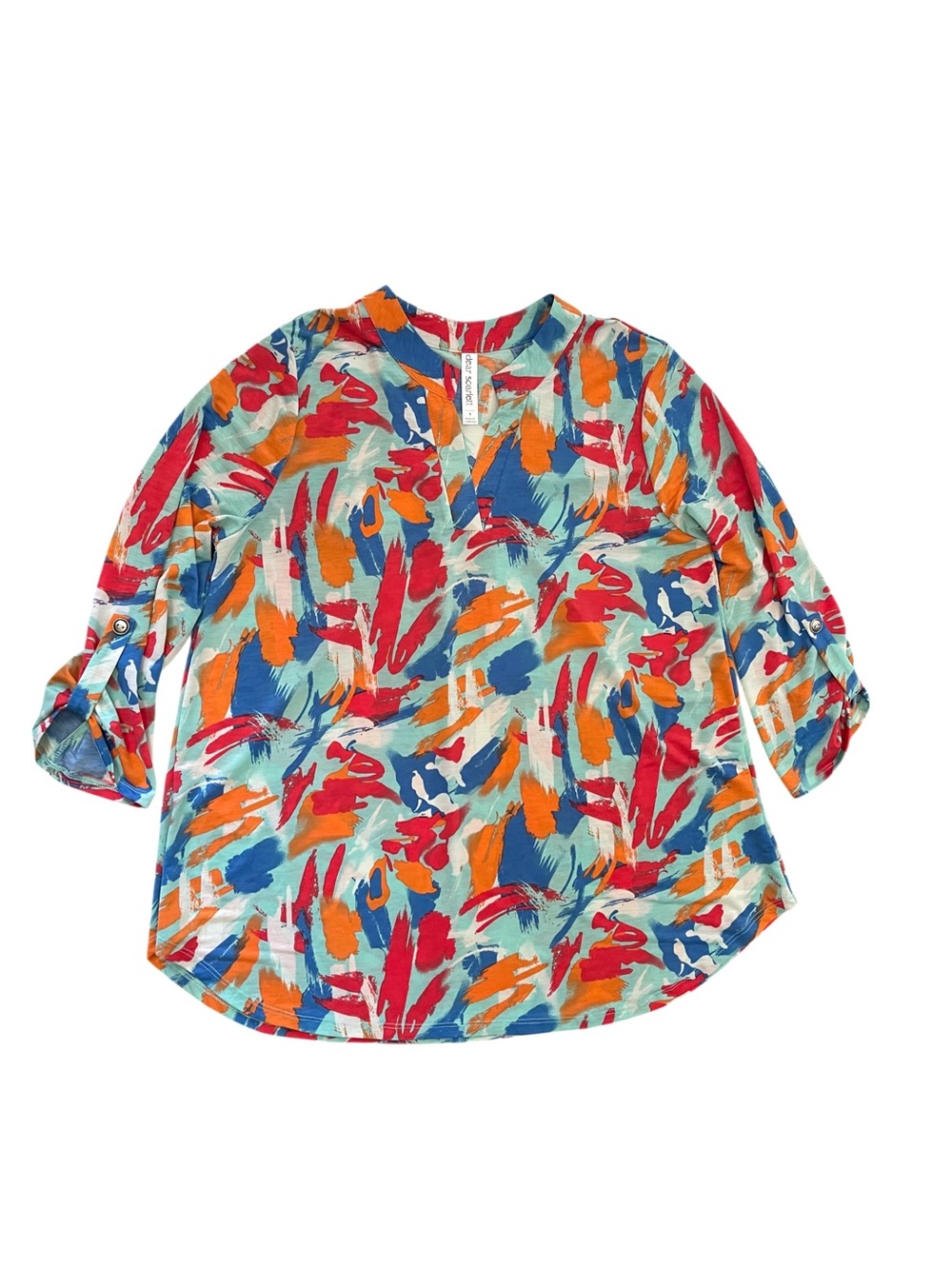 Dear Scarlett Women's 3/4 Sleeve V-Neck
Wrinkle-Free Shirt Size Small